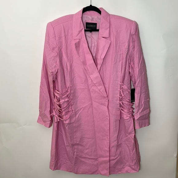 Eloquii Blazer pink 20 Dress with Lace up Detail - Picture 5 of 12